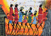 African  art of maasai and flowers  for sale