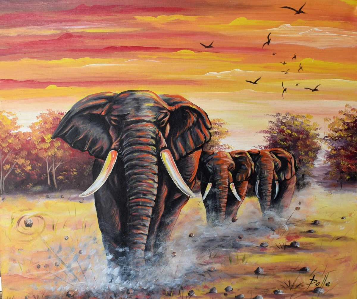 African art of elephants for sale
