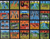 African art of animals in squares