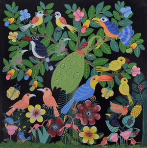 african art of birds chirping