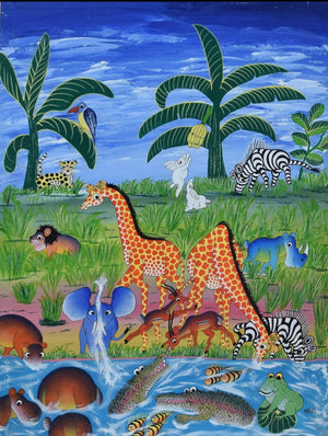 african art for animals drinking water
