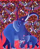 African  art of elephant and her calf 