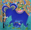 african art of blue giraffes for sale