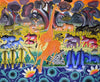 African painting of animals in the winter