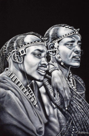 AFRICAN PAINTING OF MEN